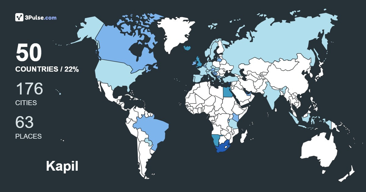 Kapil Singh's Travel Map Image