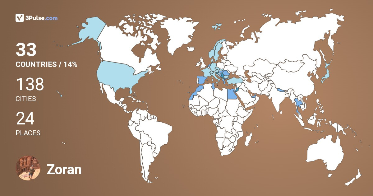 Zoran Vujic's Travel Map Image