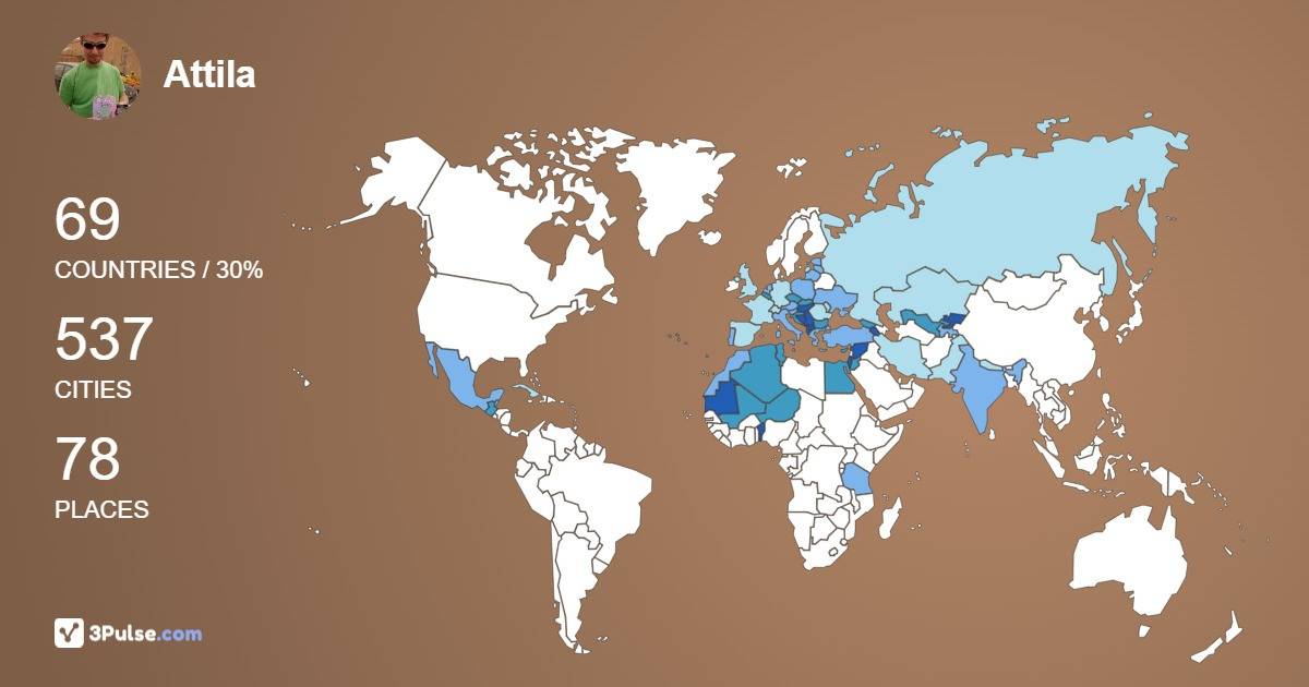Attila Berenyi's Travel Map Image