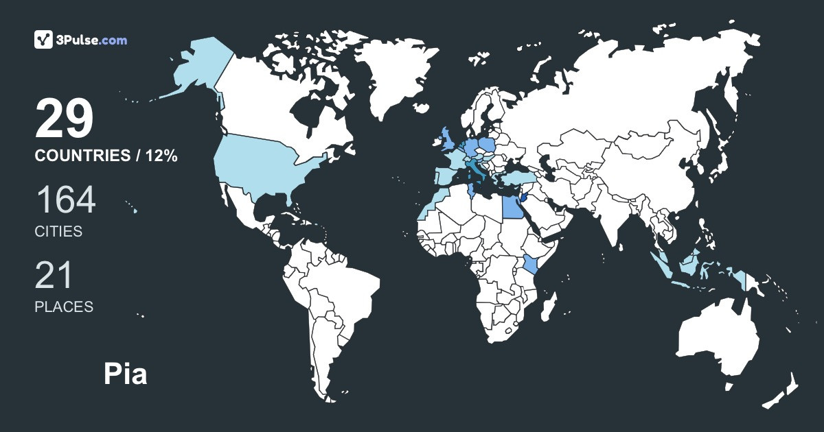 Pia Darmanin's Travel Map Image