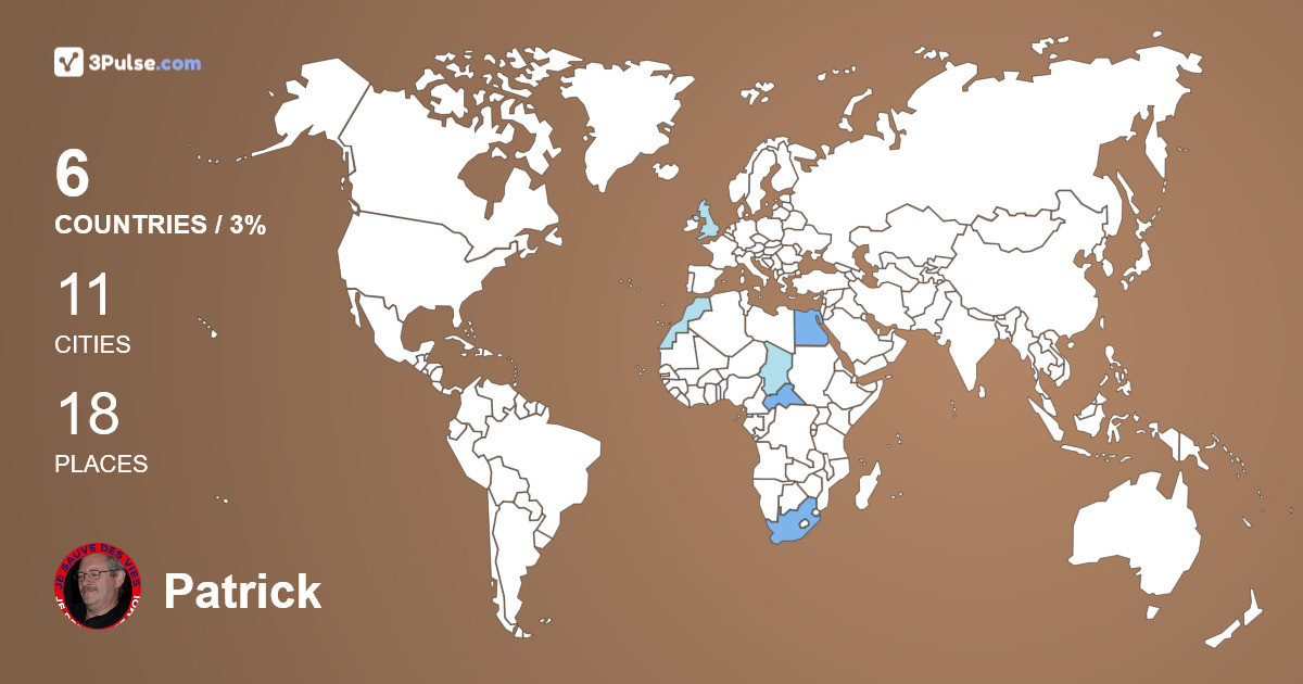 Patrick Cailleret's Travel Map Image