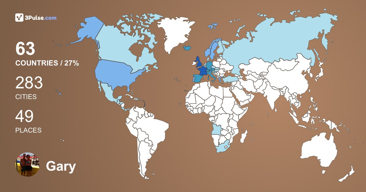 Изображение Карты путешествий Gary Preston