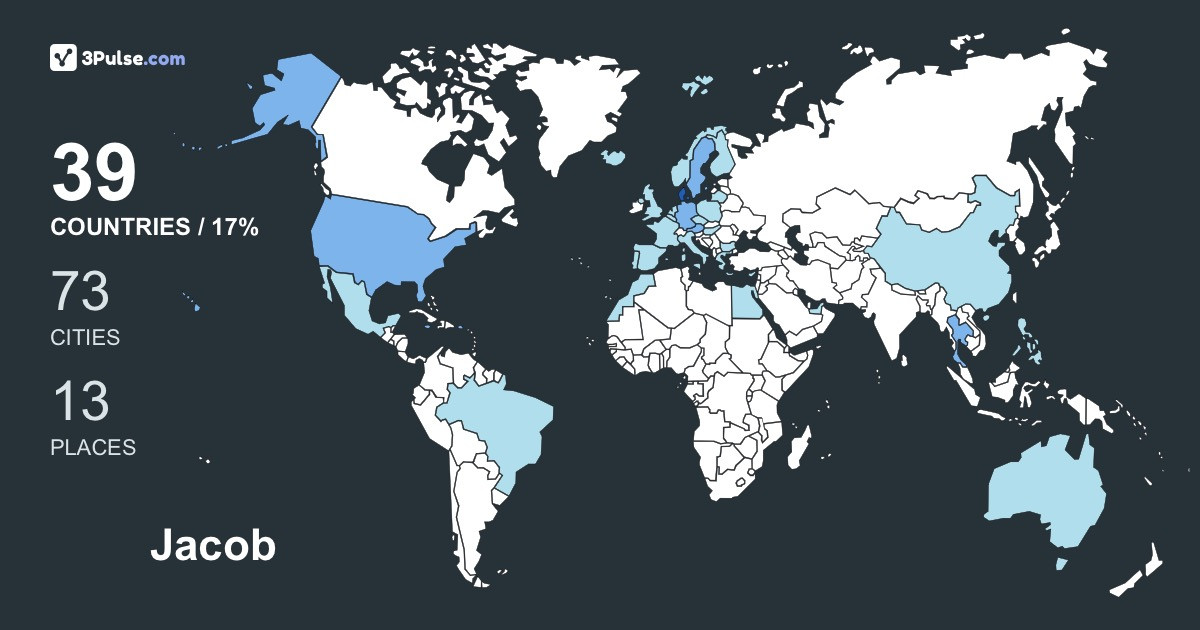 Jacob Tarborg's Travel Map Image