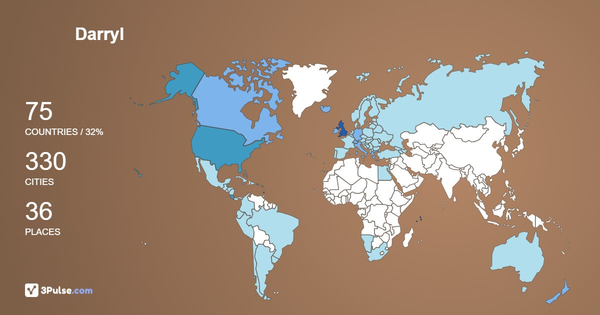 Darryl Campbell's Travel Map Image