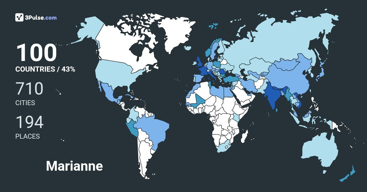 Marianne Heredge's Travel Map Image