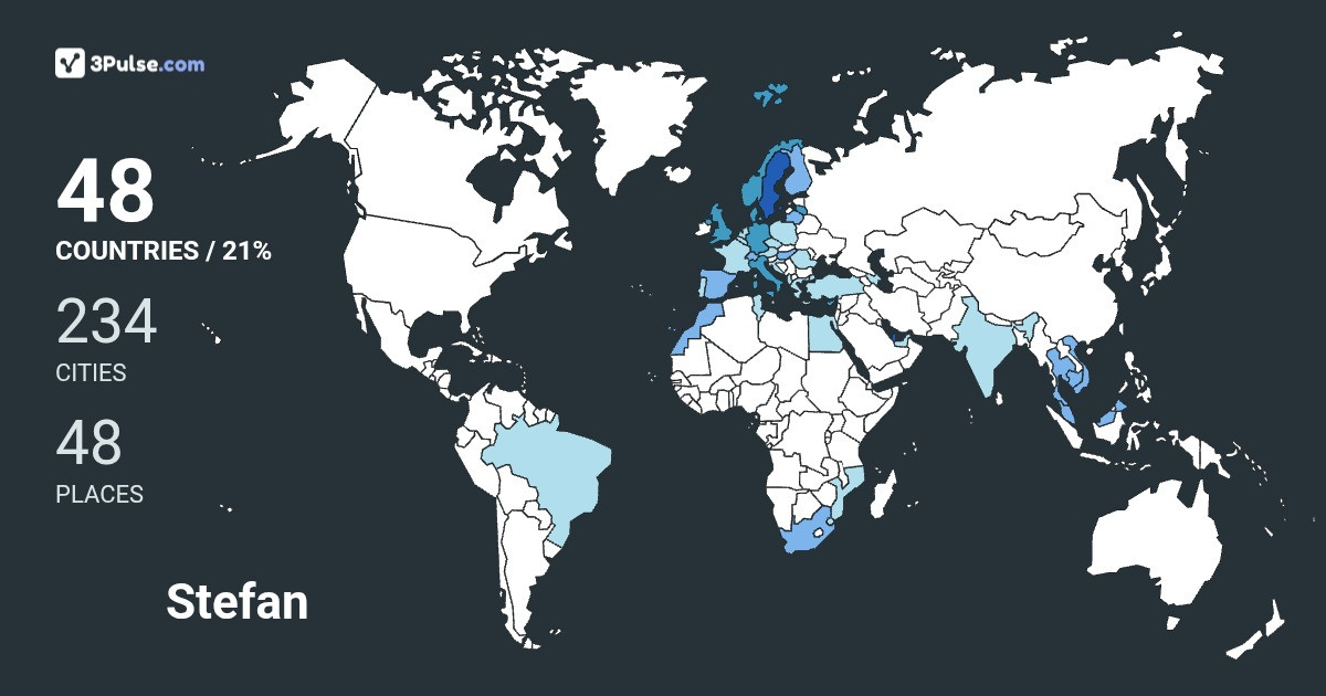 Stefan Karlsson's Travel Map Image