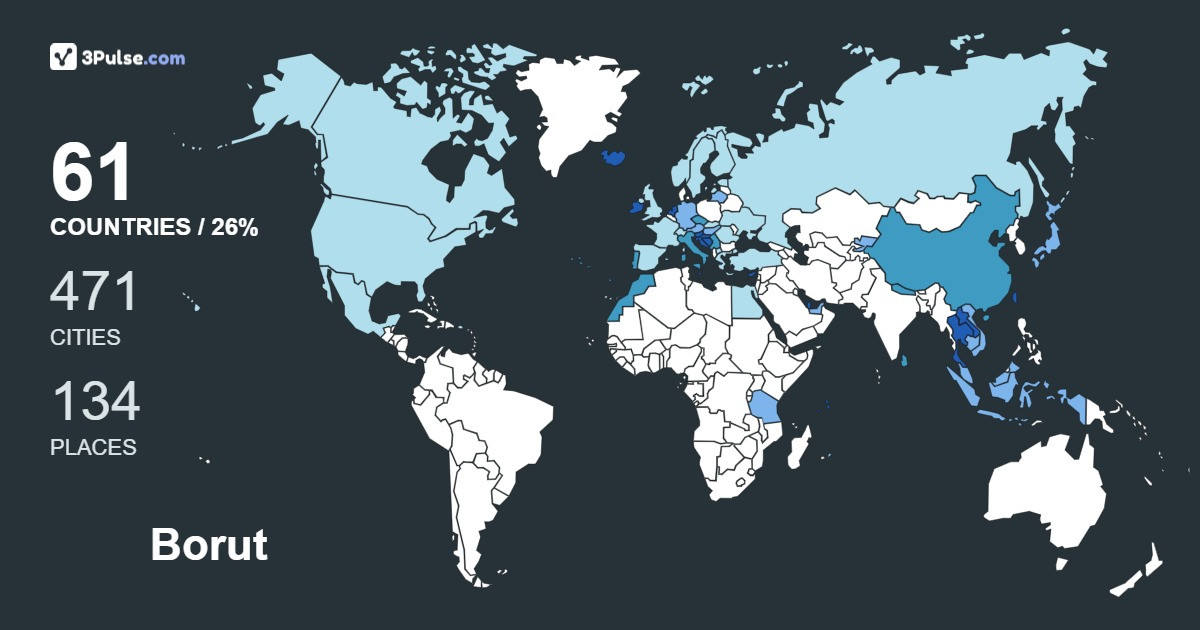 Borut Gruden's Travel Map Image