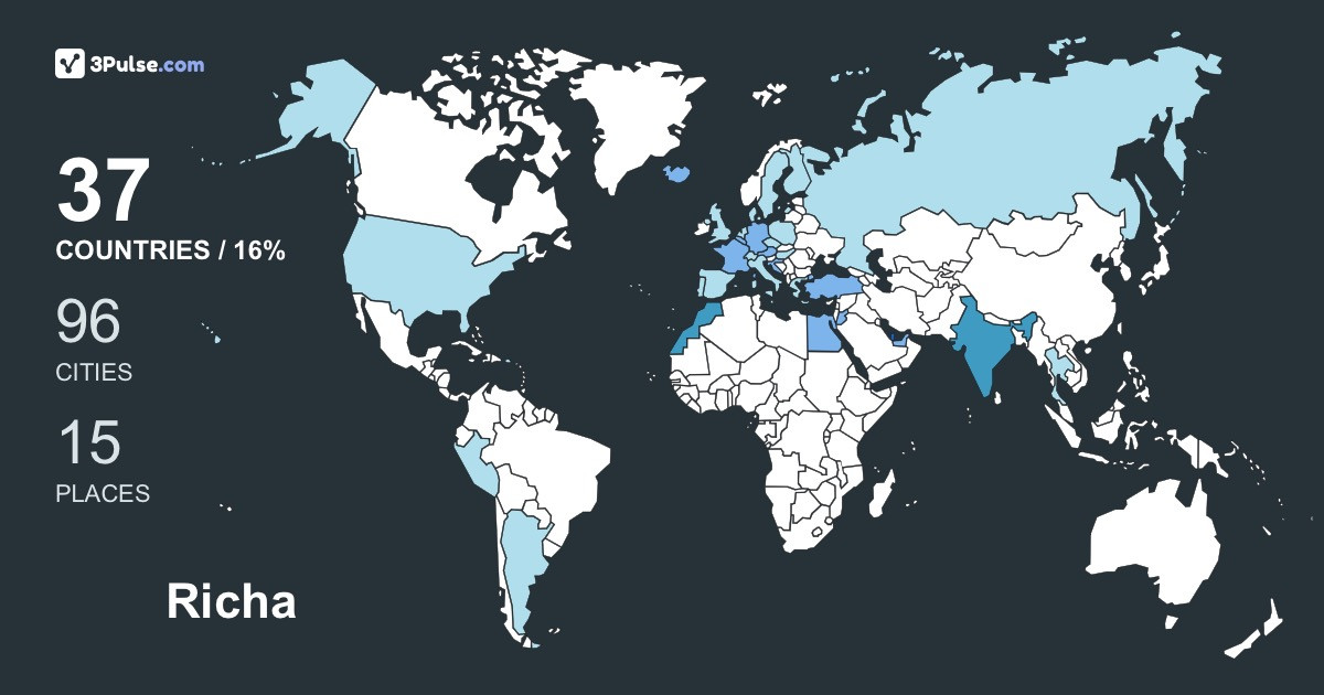 Richa Chaudhary's Travel Map Image