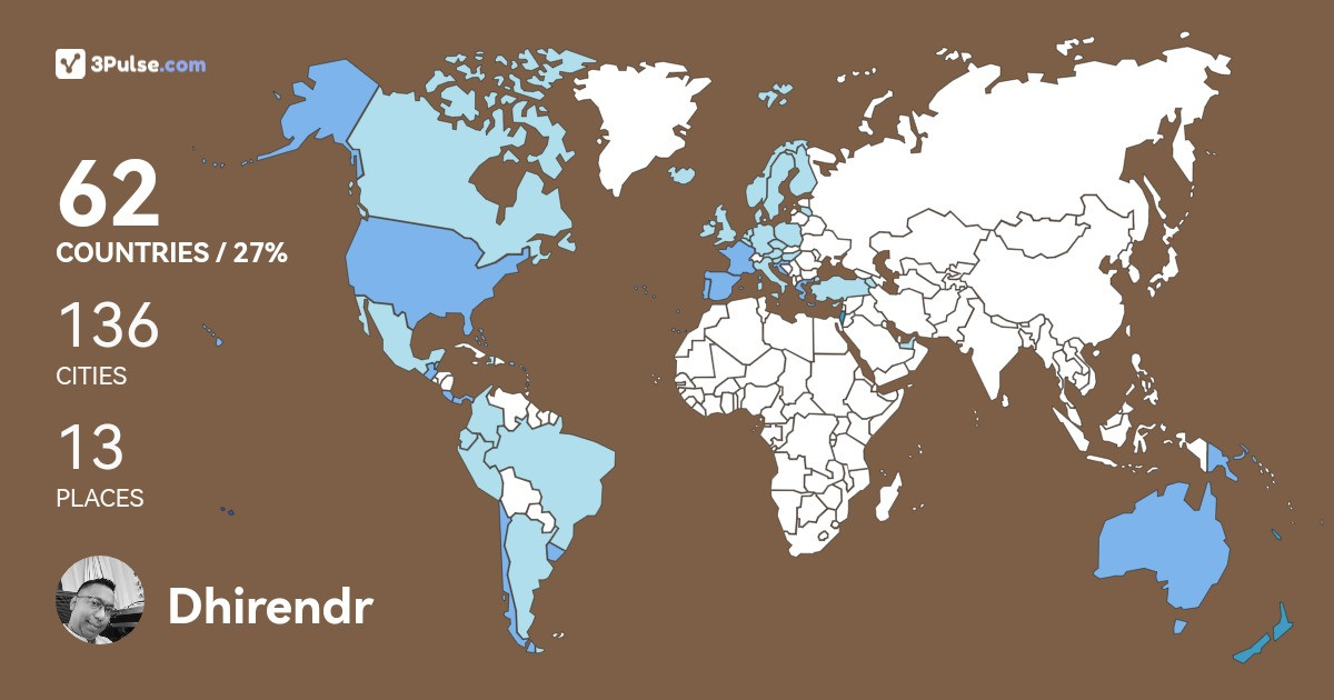 Dhirendr Gopaul's Travel Map Image