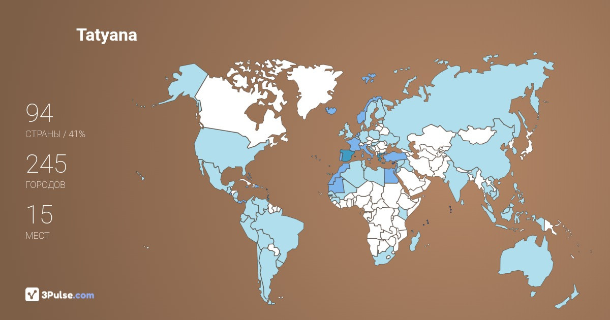 Изображение Карты путешествий Tatyana Nesterenko