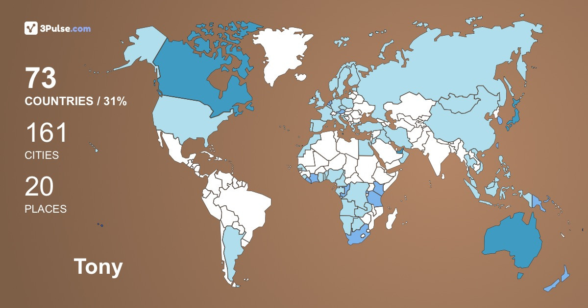 Изображение Карты путешествий Tony Walker