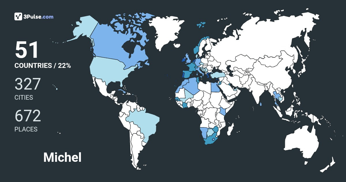Michel Tinguely's Travel Map Image
