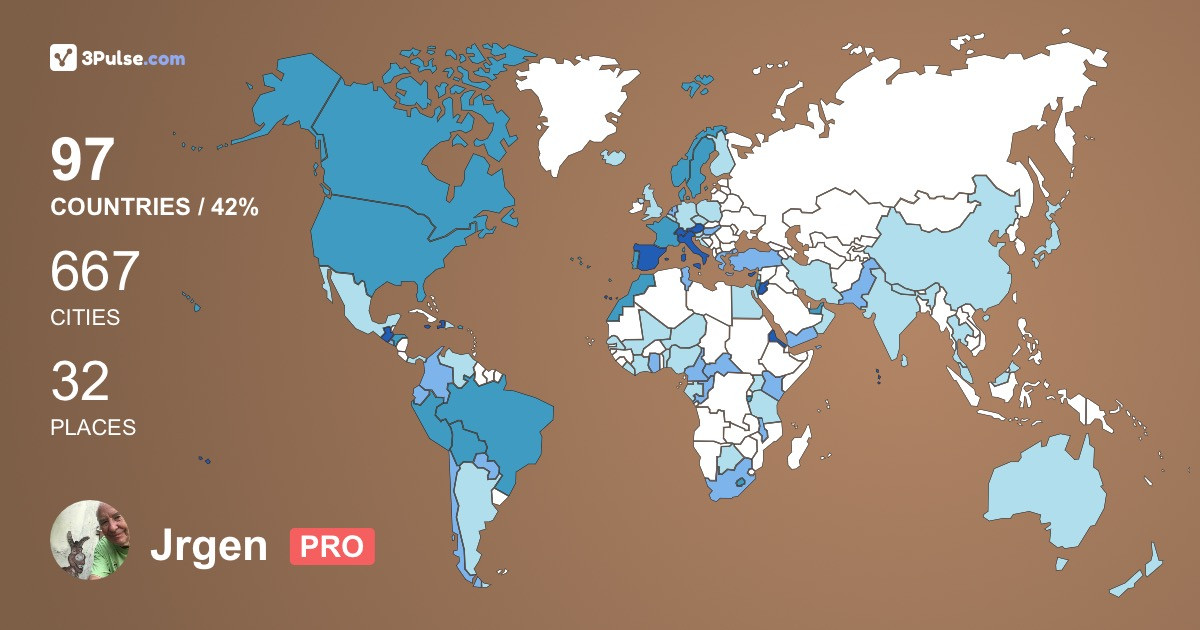 Jrgen Krombach's Travel Map Image