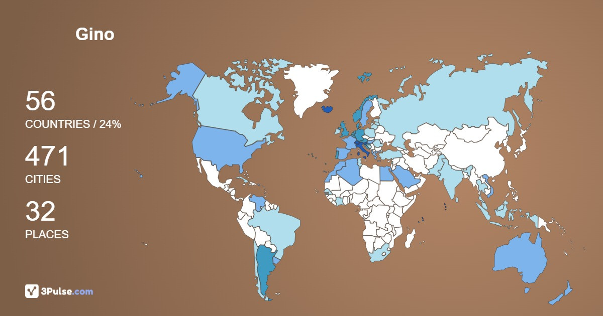 Gino Stanghellini's Travel Map Image