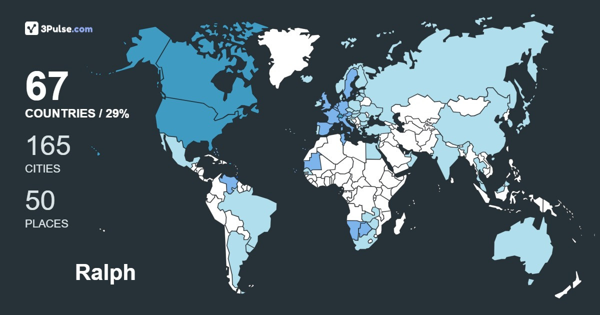Ralph Osken's Travel Map Image