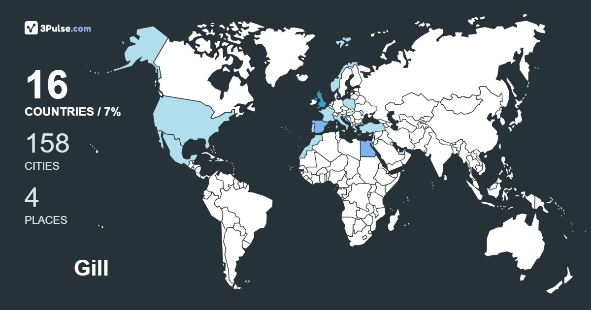 Gill Hughes's Travel Map Image