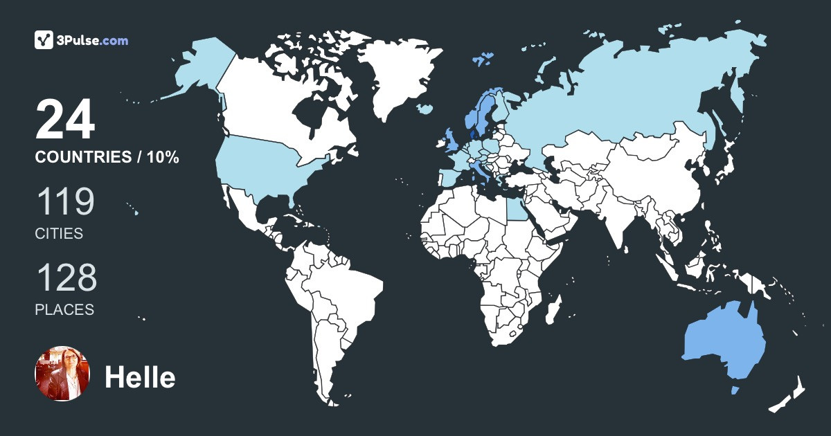 Helle Hansen's Travel Map Image