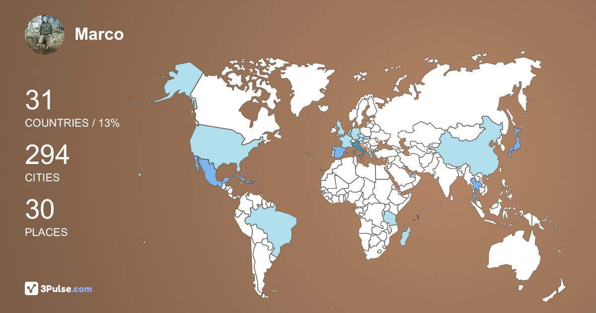 Marco Roncetti's Travel Map Image