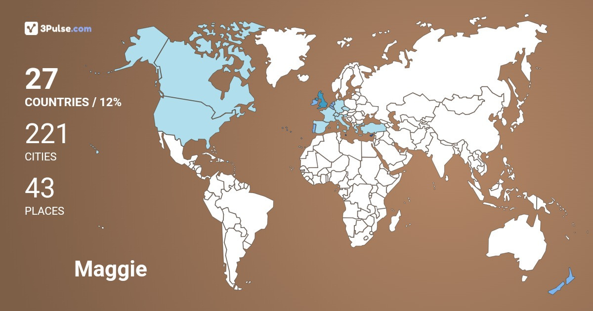 Maggie Woolley's Travel Map Image