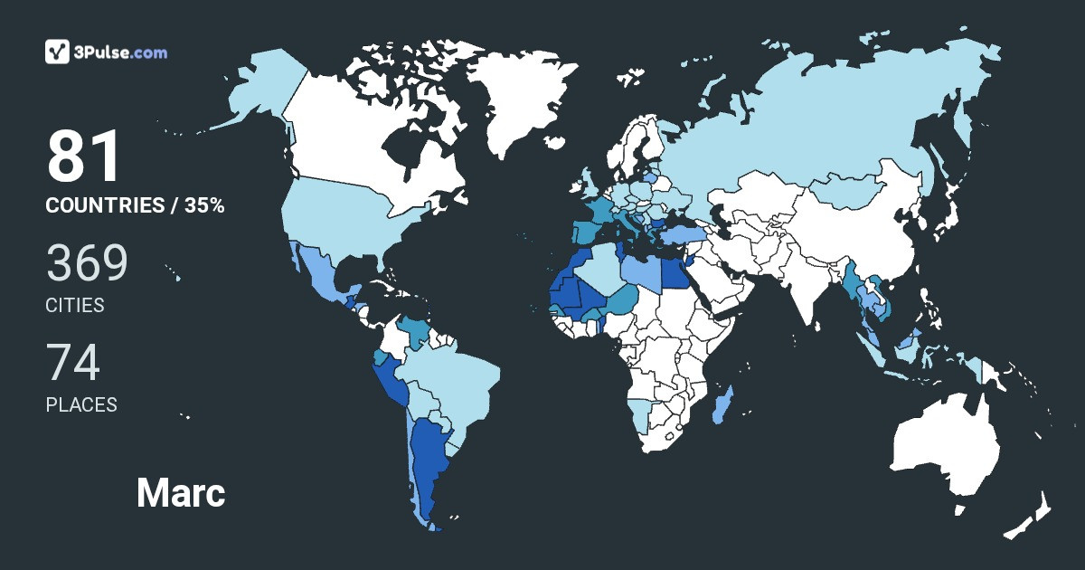 Marc Metral's Travel Map Image