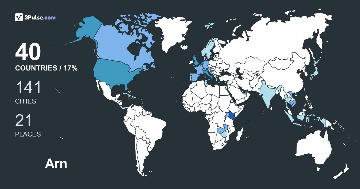 Arn Okiyo's Travel Map Image