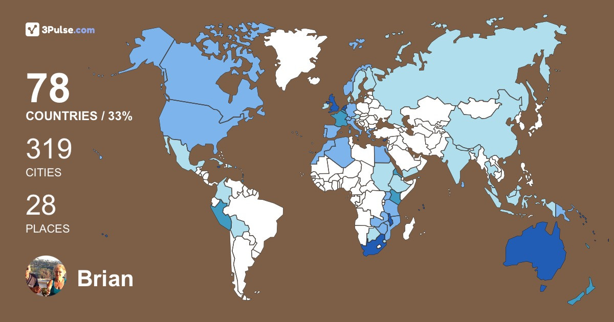 Brian Smith's Travel Map Image
