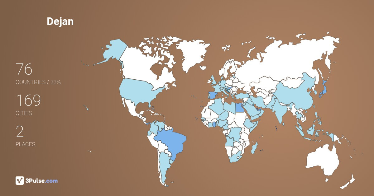 Dejan Muselinovic's Travel Map Image