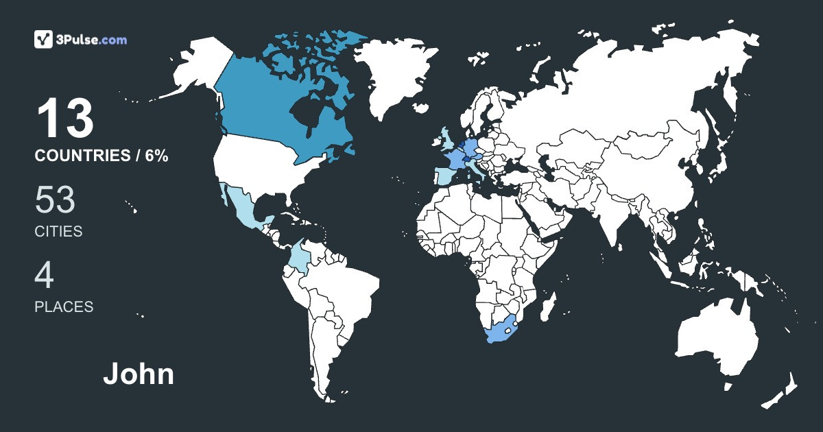 John Taylor's Travel Map Image