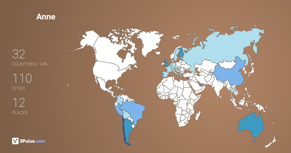 Anne Raouna's Travel Map Image