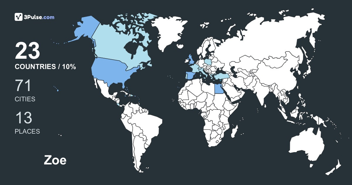 Zoe Thomas's Travel Map Image