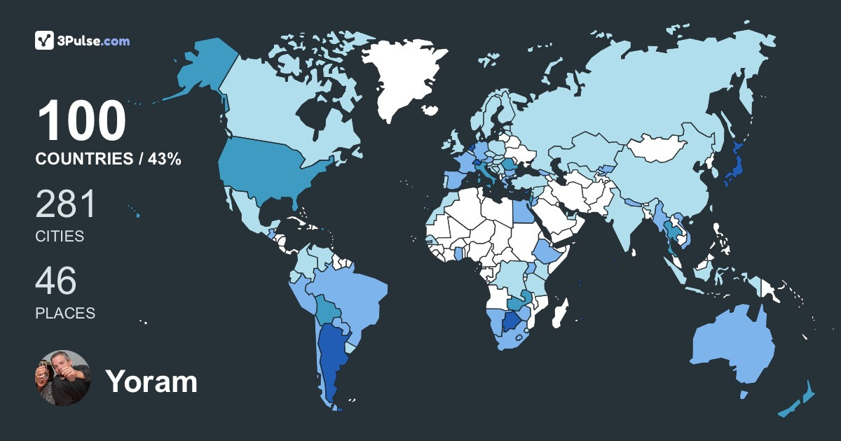 Yoram Zohar's Travel Map Image