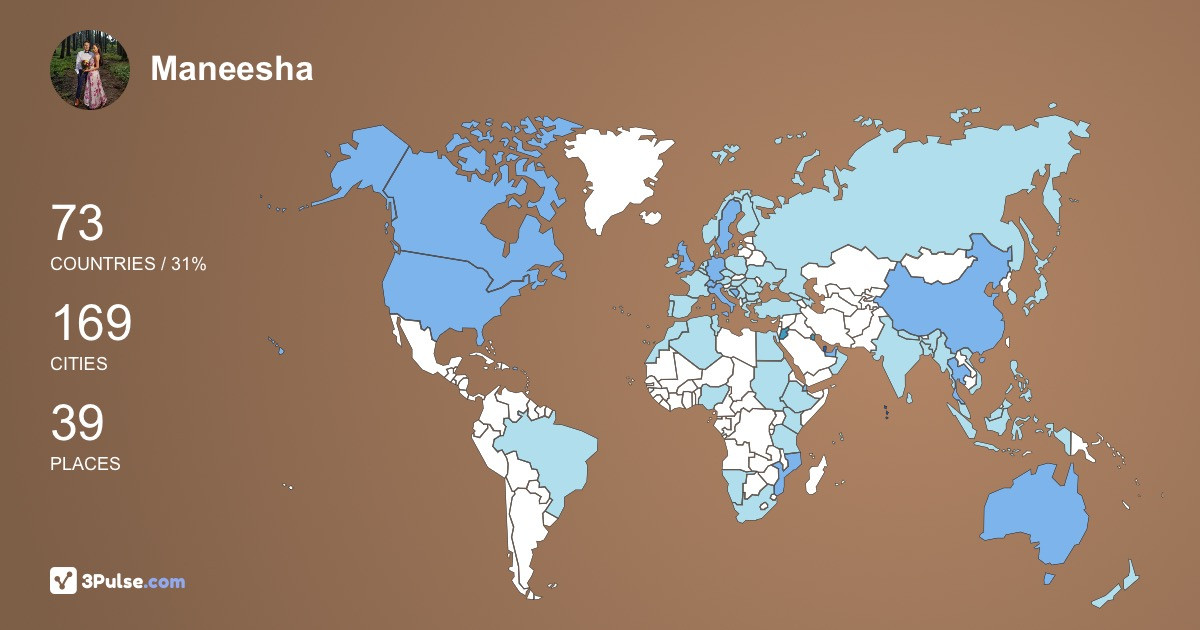 Maneesha Dewan's Travel Map Image