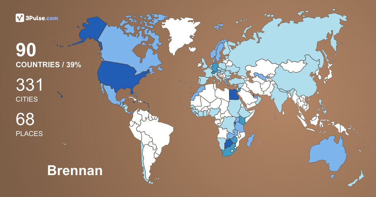 Brennan Banks's Travel Map Image