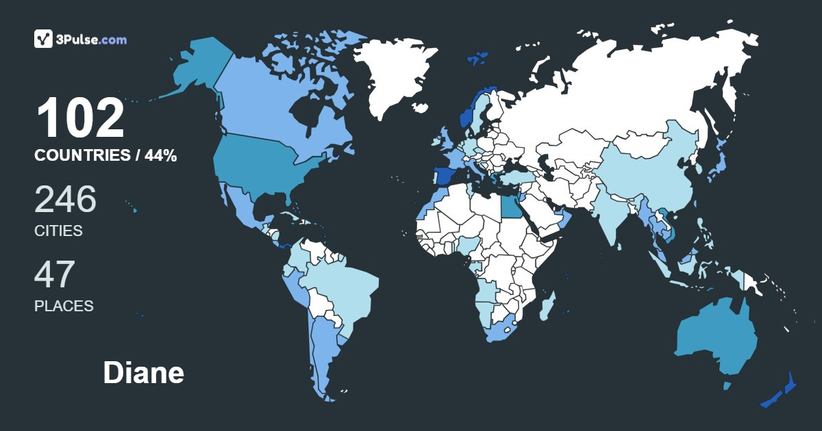 Diane Osborne's Travel Map Image