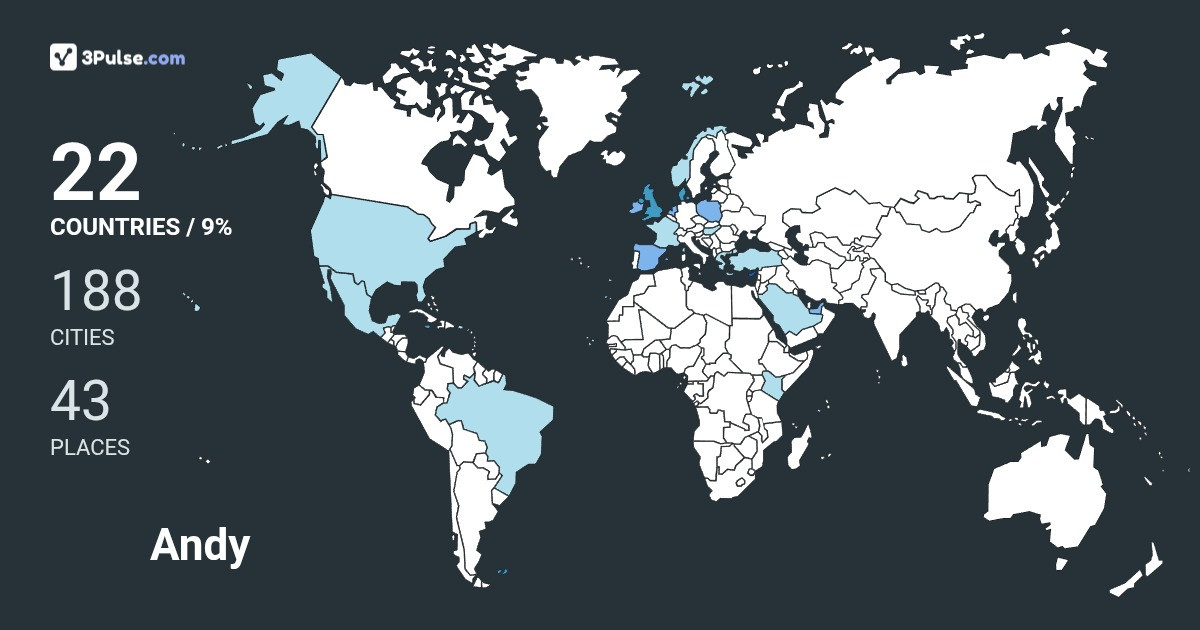 Andy Duncan's Travel Map Image