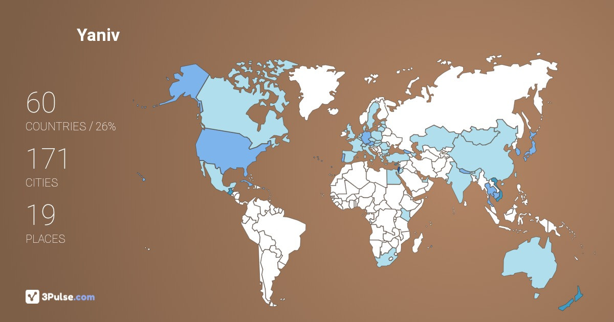 Yaniv Tarakanov's Travel Map Image