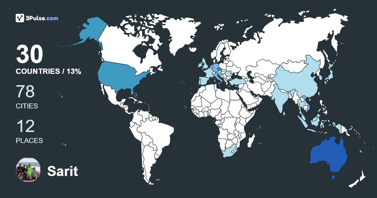Sarit Cohen's Travel Map Image
