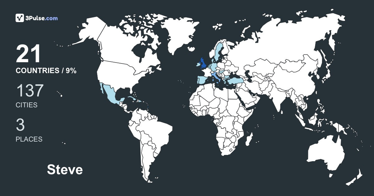 Steve Dewberry's Travel Map Image