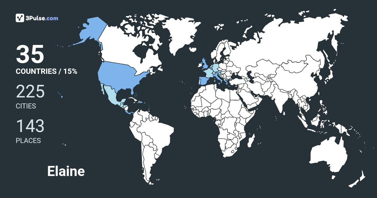 Elaine Bustin's Travel Map Image