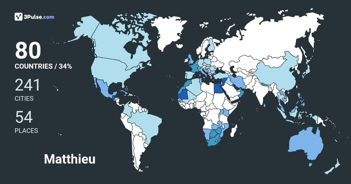 Matthieu Rey's Travel Map Image