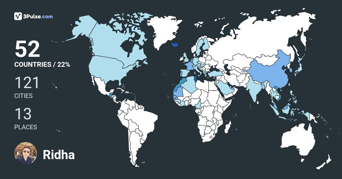 Ridha Debbabi's Travel Map Image