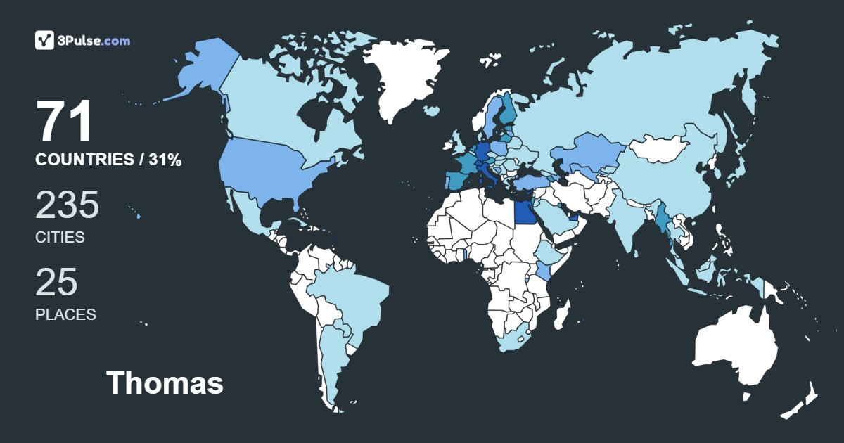 Thomas Noll's Travel Map Image