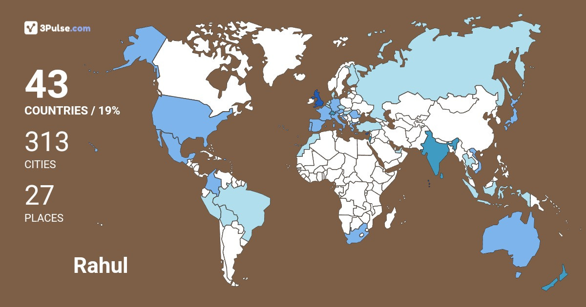 Rahul Bhatnagar's Travel Map Image