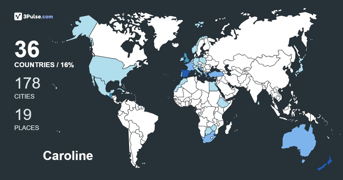 Caroline Wall's Travel Map Image