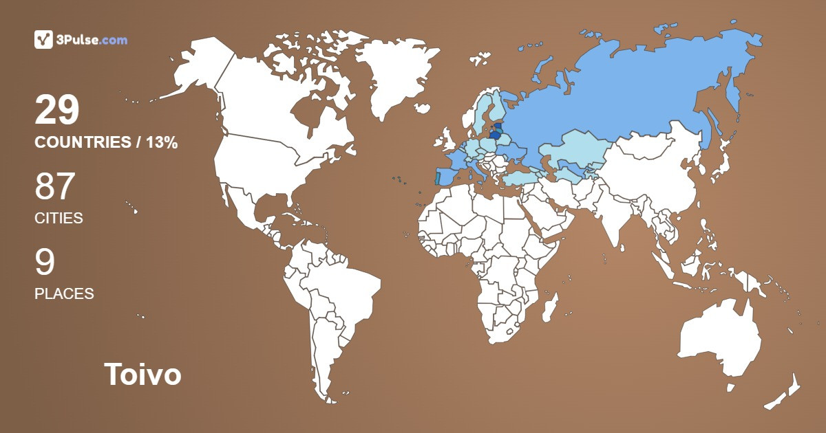 Toivo Kreek's Travel Map Image