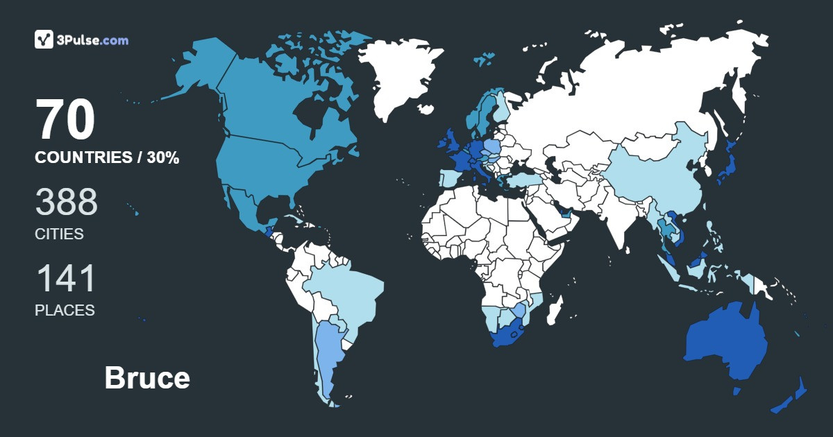 Bruce Drummond's Travel Map Image