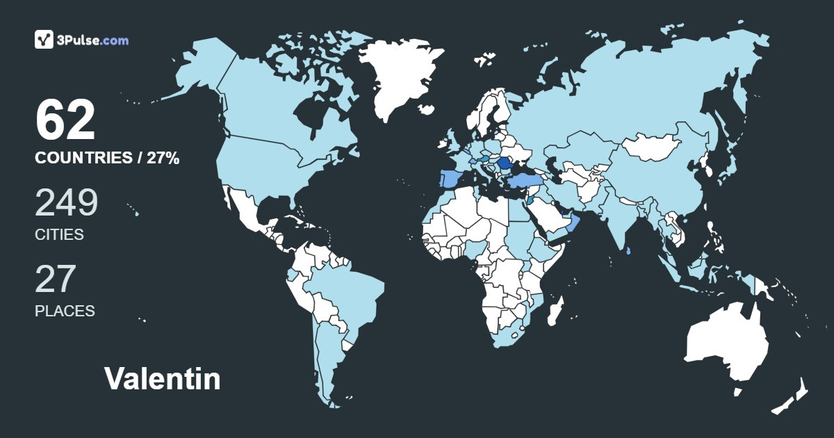 Valentin Salcudean's Travel Map Image
