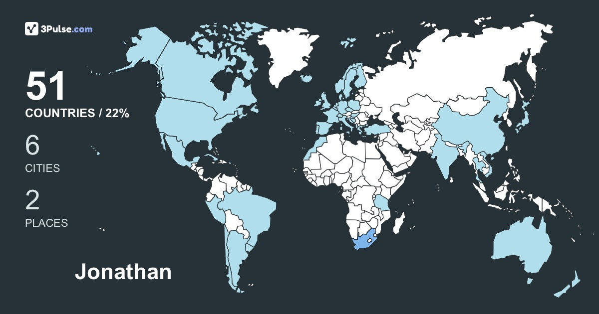Jonathan Leafe's Travel Map Image