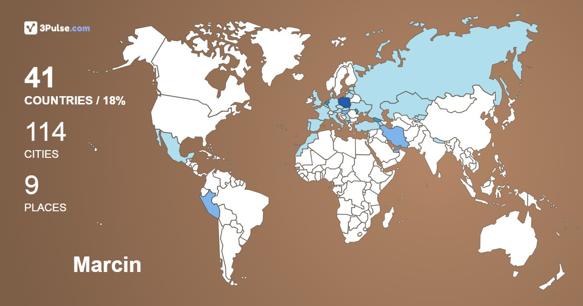 Marcin Jezierski's Travel Map Image