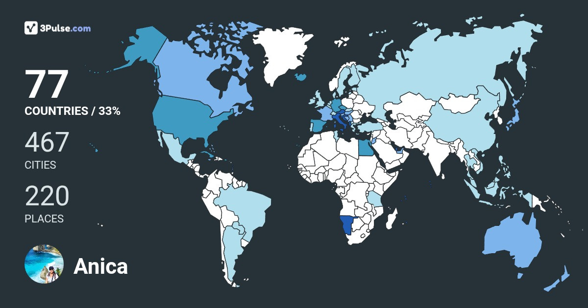 Anica Jehn's Travel Map Image